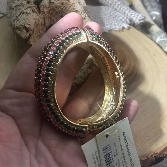 Amrita Singh Austrian Crystal Hinge Cuff Bracelet - Picture 5 of 5